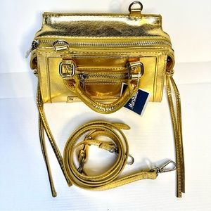 NWT- Steve Madden - Gold Top Handle Mini Cross Body